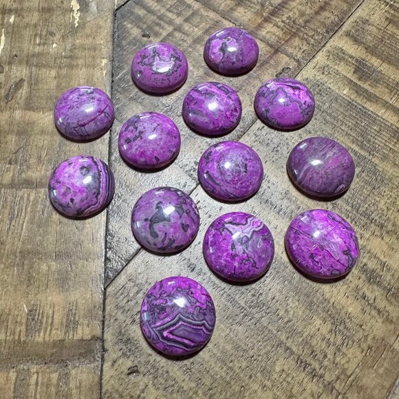 2pc 20mm Ripple Jasper Dome Cabochons - Purple - Picture 8 of 8